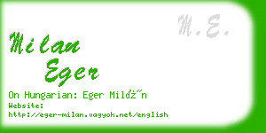 milan eger business card